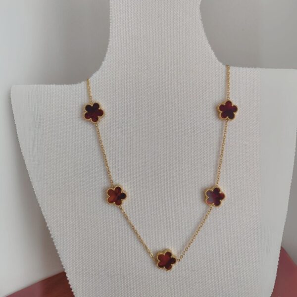 Collier "Fanny" Rouge marbré