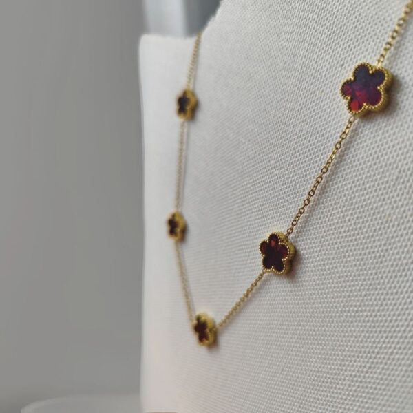 Collier "Fanny" Rouge marbré – Image 2