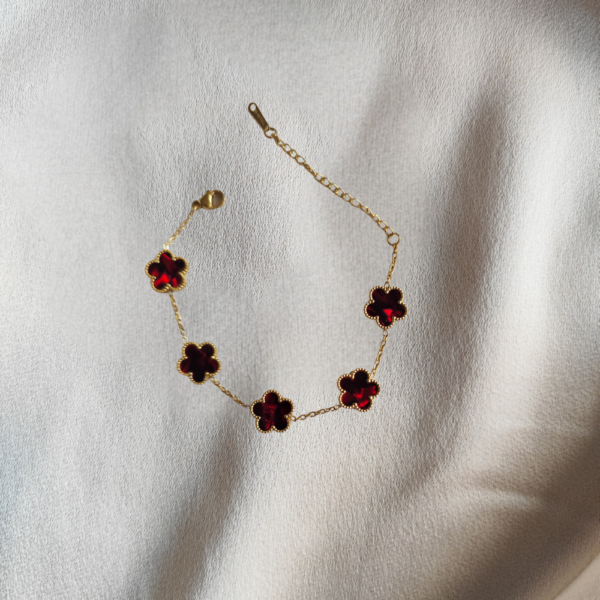 Bracelet "Fanny" rouge marbré